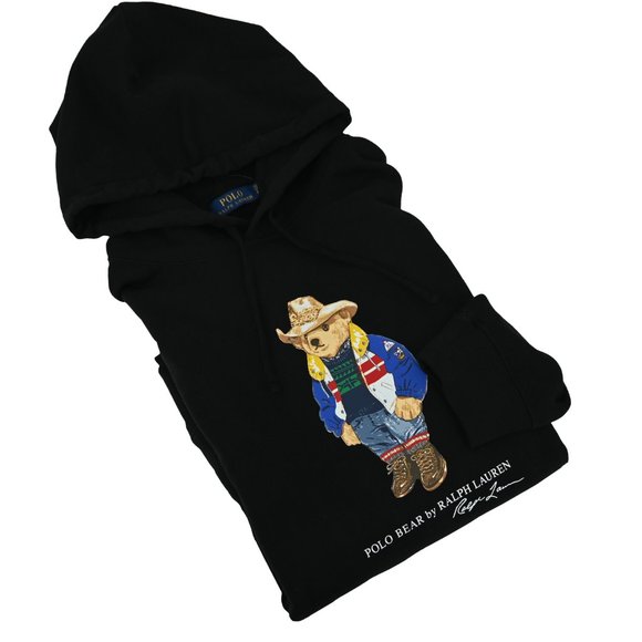 NWT Ralph Lauren Men's Cowboy Hat Polo Bear Fleece Hoodie Sweatshirt - Picture 1 of 3